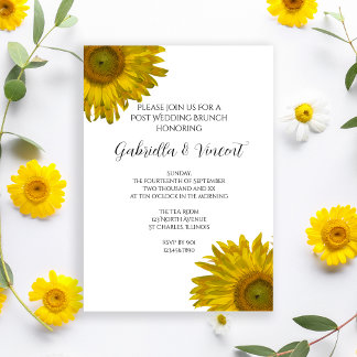 Yellow Sunflower Post Wedding Brunch Invitation