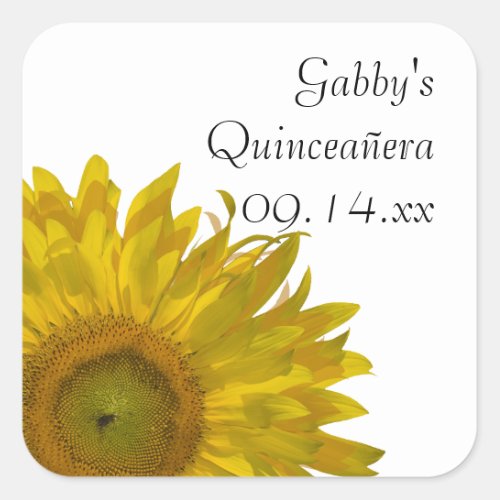 Yellow Sunflower Quinceanera Favor Tags