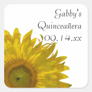 Yellow Sunflower Quinceanera Favor Tags