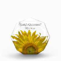 Yellow Sunflower Quinceañera Keepsake Acrylic Award Yellow Sunflower Quinceañera Keepsake Acrylic Award