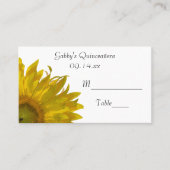 Yellow Sunflower Quinceanera Place Card (Front)
