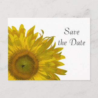 Yellow Sunflower Quinceanera Save the Date Announcement Postcard