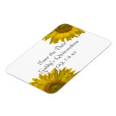 Yellow Sunflower Quinceanera Save the Date Magnet (Left Side)