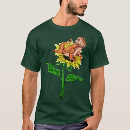 Yellow Sunflower Reptile Pet Owner Lizard Bearded  T_Shirt