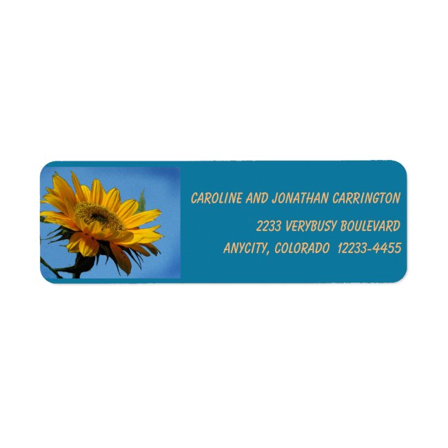 Yellow Sunflower Return Address Label