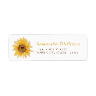 Yellow Sunflower Return Address Label