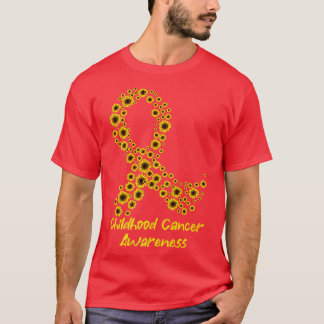 Yellow Sunflower Ribbon Childhood Cancer Awareness T-Shirt