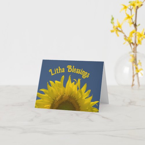 Yellow Sunflower Rising Litha Summer Solstice Card
