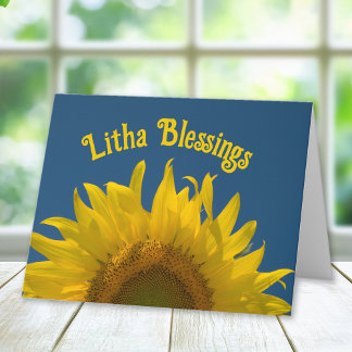 Yellow Sunflower Rising Litha Summer Solstice Card