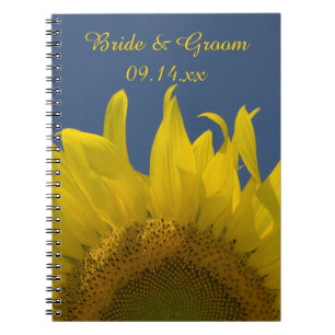 Yellow Sunflower Rising Wedding Guest Book