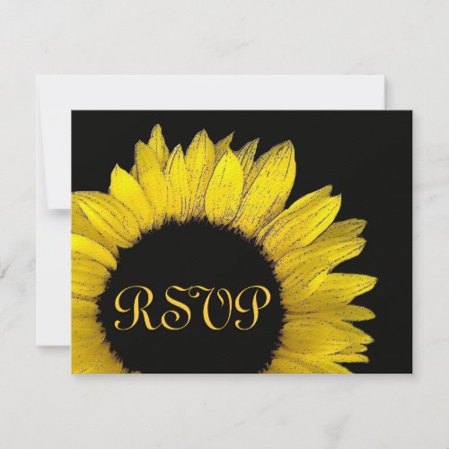 Yellow Sunflower RSVP Wedding Response Card