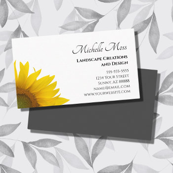 Yellow Sunflower Rustic Botanical  Business Card by Indiamoss at Zazzle