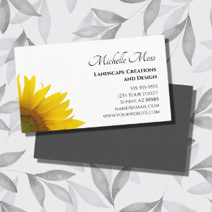 Yellow Sunflower Rustic Botanical Business Card