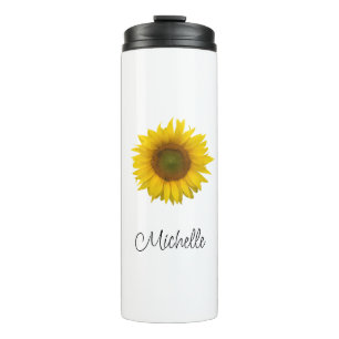 Yellow Sunflower Rustic Botanical Thermal Tumbler