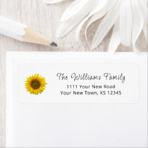 Yellow Sunflower Rustic Country Return Address Label
