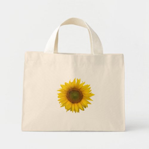 Yellow Sunflower Rustic Floral  Mini Tote Bag