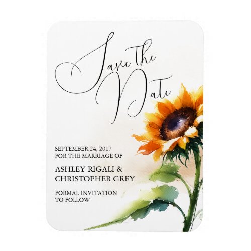 Yellow Sunflower Save The Date Magnet