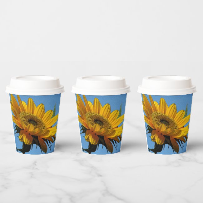 Yellow Sunflower Set of Paper Cups