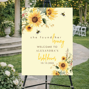 Yellow Sunflower She Found Her Honey Bridal Shower Foam Board