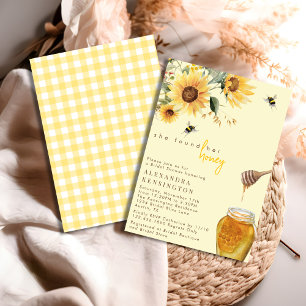 Yellow Sunflower She Found Her Honey Bridal Shower Invitation