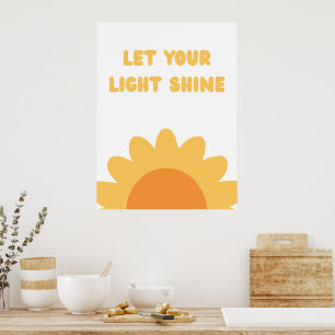 Yellow Sunflower Shine Quote Wall Art