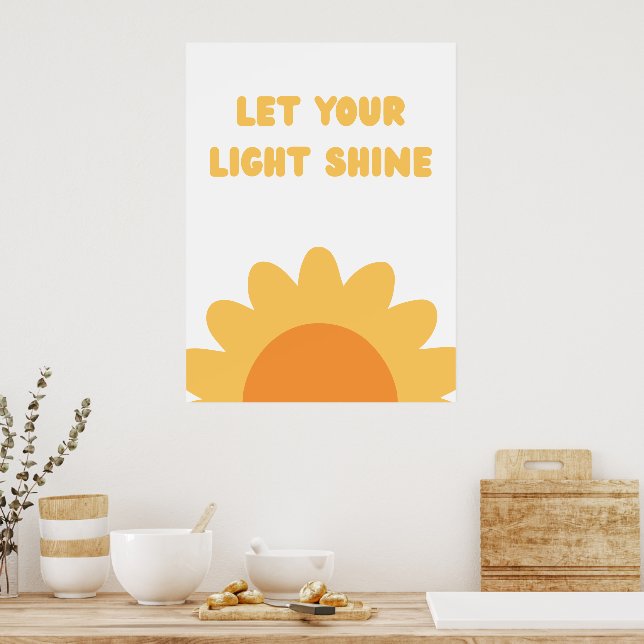 Yellow Sunflower Shine Quote  Wall Art (Kitchen)