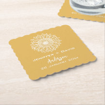 Yellow Sunflower Sketch Personalized Wedding