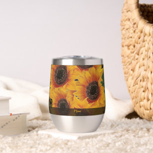 Yellow Sunflower Soul Thermal Wine Tumbler