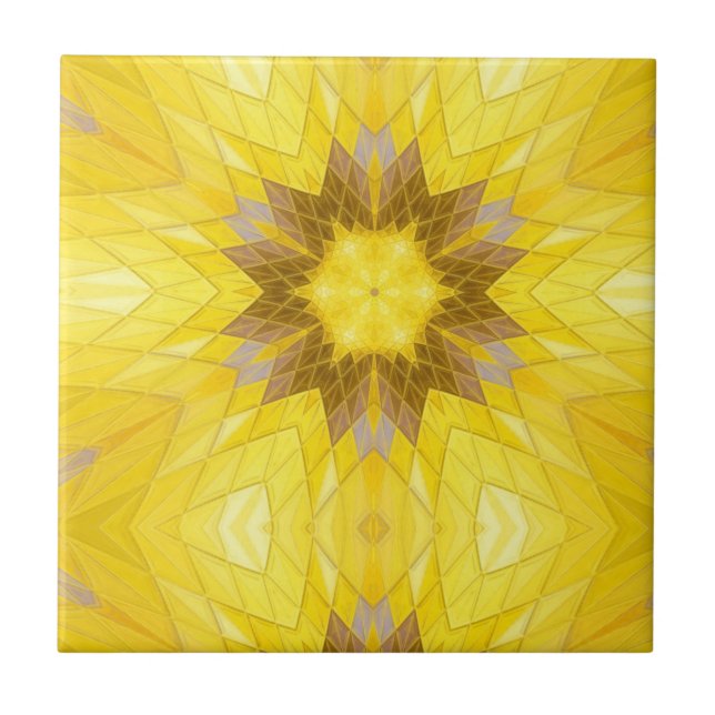 Yellow Sunflower Southwest Mosaic Ceramic Tile (Front)
