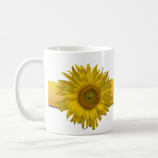 Yellow Sunflower Stripe Wedding Coffee Mug