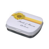 Yellow Sunflower Stripe Wedding Favor Candy Tin (Side)