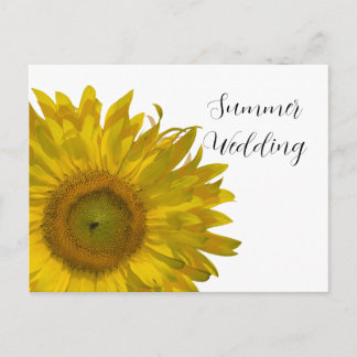Yellow Sunflower Summer Wedding Announcement Postcard