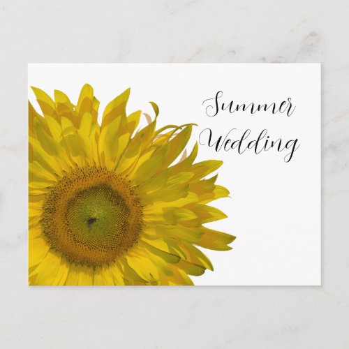 Yellow Sunflower Summer Wedding Announcement Postcard