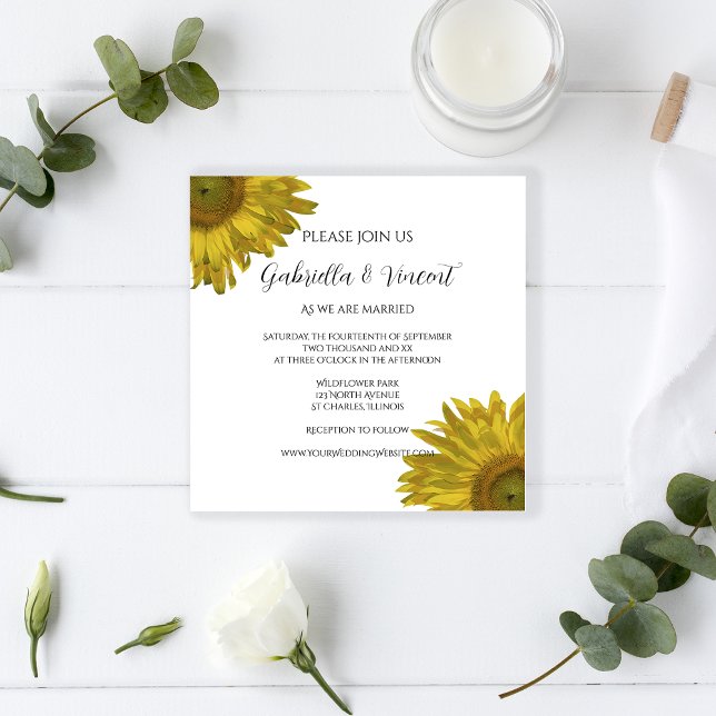 Yellow Sunflower Summer Wedding Invitation (Creator Uploaded)