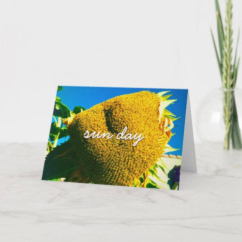 Yellow Sunflower Sun Day Quote Script Stylish Card