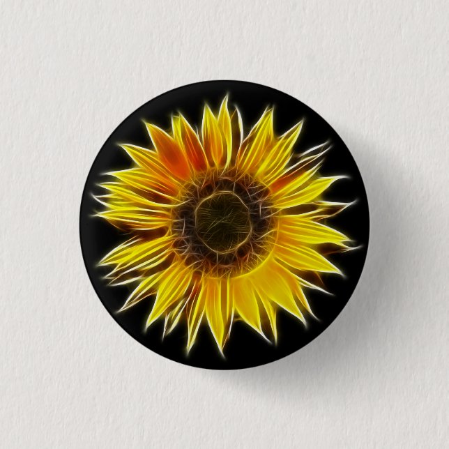 Yellow Sunflower Sun Flower Plant Button (Front)