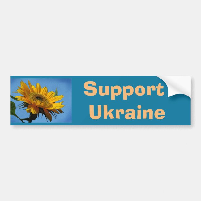Yellow Sunflower Support Ukraine Bumper Sticker