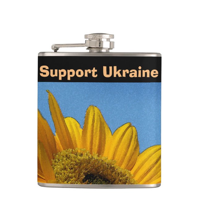 Yellow Sunflower Support Ukraine Flask