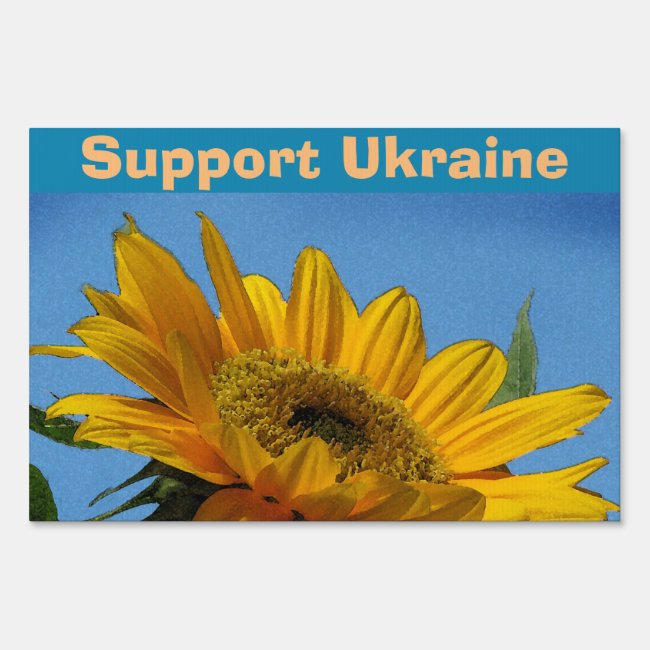 Yellow Sunflower Support Ukraine Yard Sign