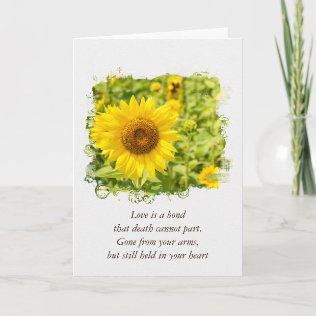 Yellow Sunflower Sympathy Card (Front)