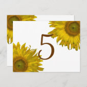 Yellow Sunflower Table Number (Front/Back)