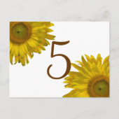Yellow Sunflower Table Number (Back)