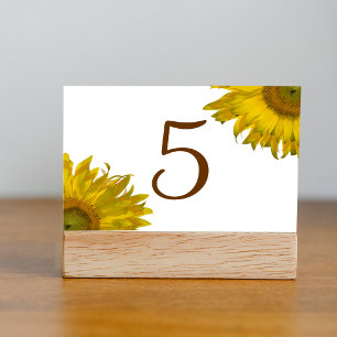 Yellow Sunflower Table Numbers