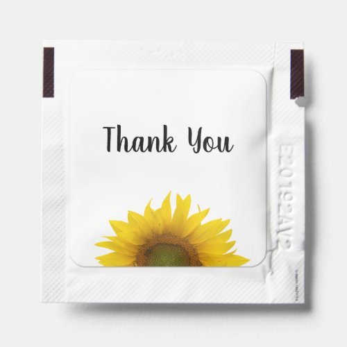 Yellow Sunflower Thank You Elegant Typography Hand Sanitizer Packet