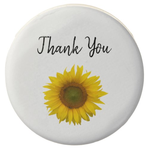 Yellow Sunflower Thank You Rustic Country Chocolate Covered Oreo