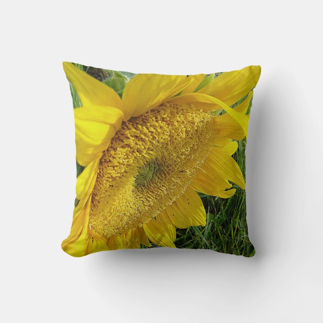 Yellow Sunflower Throw Pillow (Front)