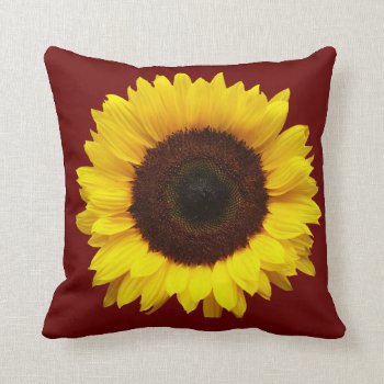 Yellow Sunflower Throw Pillow by angelworks at Zazzle