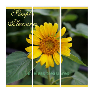 Yellow Sunflower Triptych Wall Art