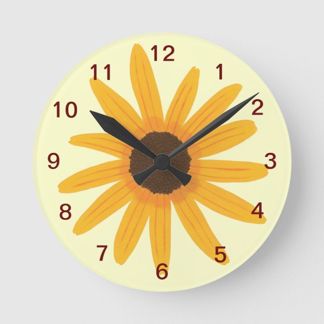Yellow Sunflower Wall Clock (Front)