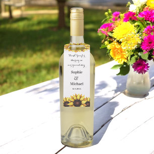 Yellow Sunflower Watercolor Floral Bottle Hanger Tag